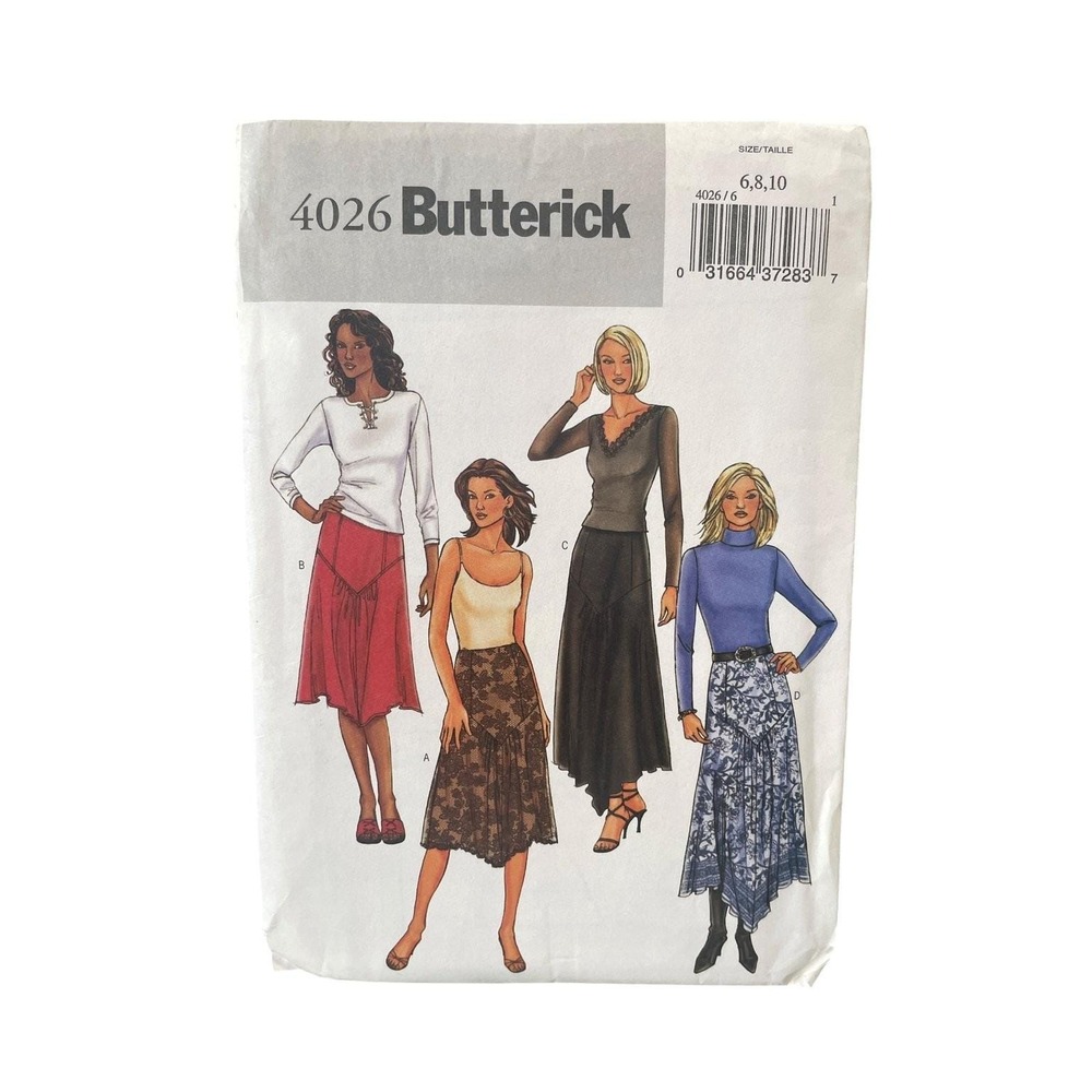 Butterick 4026 Skirt Misses Petite Size 6 8 10 Y2K 90s Sewing Pattern